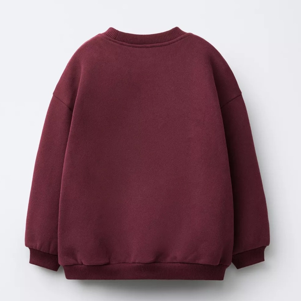 Zara Burgundy Kids Sweater with Heart Design - Picture 5 of 5